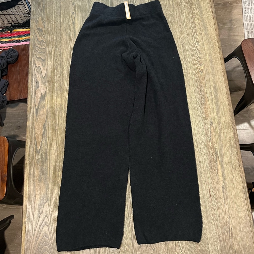 NWT Skims Cozy Pants Knit Straight Leg Elastic Waistband Pull-On Onyx Size M